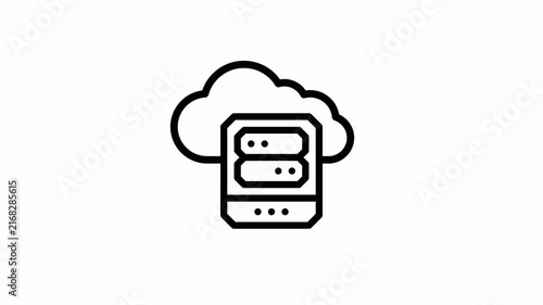 Cloud Server minimalist stroke animation