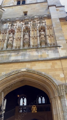 Christ Church College architectural details in Oxford. Concept of academic heritage and traditional British collegiate architecture