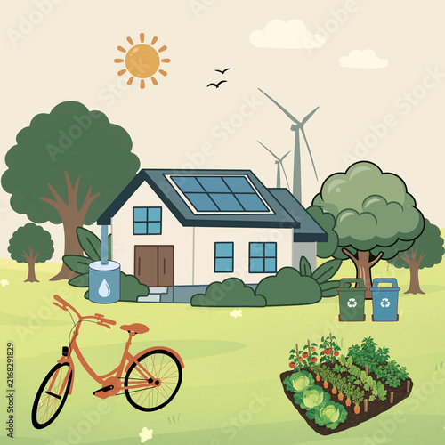 Sustainable Eco Friendly Home with Solar Panels, Rainwater Collection and Recycling