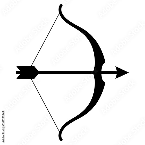Bow and Arrow with Target and Compass Icon, Archery Sport and Precision Shooting Concept, Direction, Time, Business Strategy and Vector Illustration Isolated on White Background