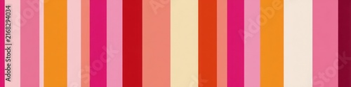 Colorful vertical striped illustration featuring alternating pink, magenta, orange, peach, and light cream stripes in a seamless repeating pattern for retro textile design