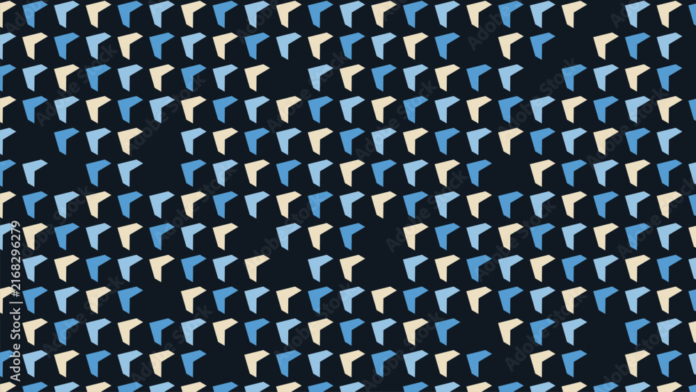 Obraz premium Abstract seamless pattern with blue and cream colored chevron shapes