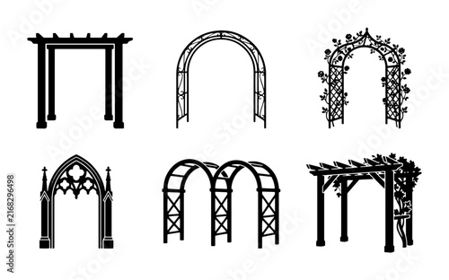 Obraz na plátně 70 Garden Archways Collection, Ornate and Classic Outdoor Structures, Architectu