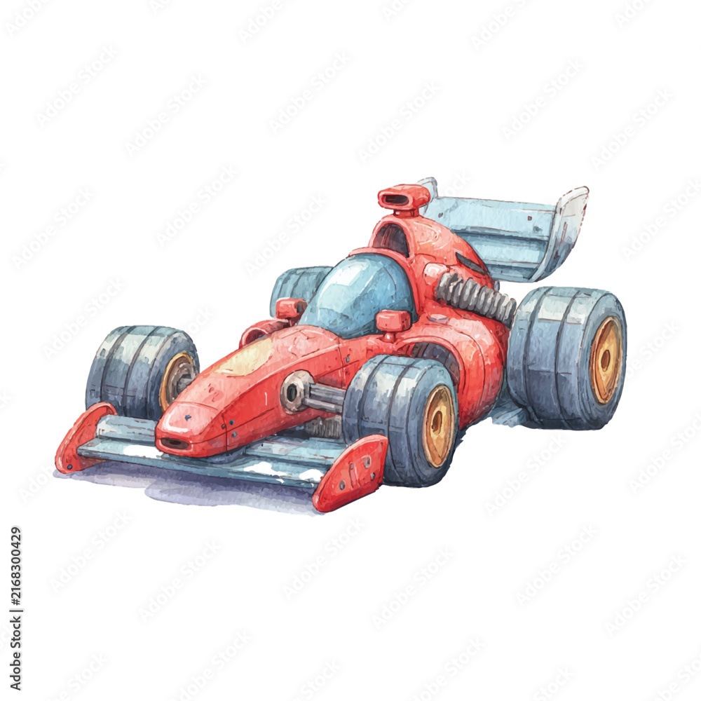 Fototapeta premium Red Racing Car Speed Vehicle.