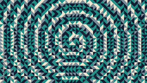 Bild auf Leinwand Abstract geometric spiral pattern with teal