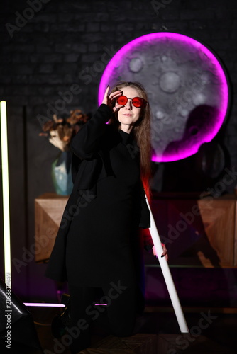 Fotografie Refined Caucasian woman exuding luxury in stylish environment