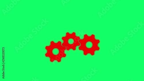 Cogwheel gear spinning around animation. cog wheel icon turning animated background. Motion graphics of teamwork concept