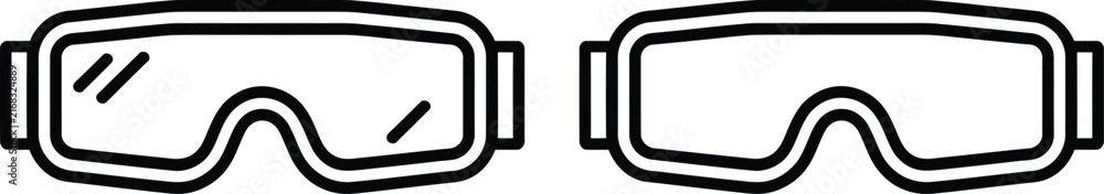 Fototapeta premium Simple virtual reality goggles icon pair