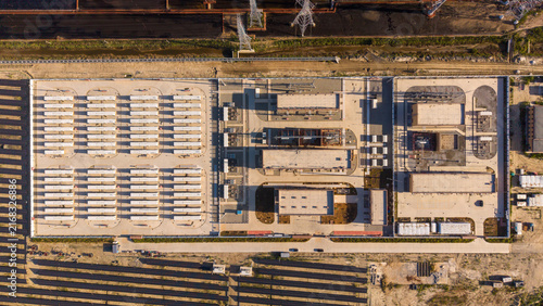 Aerial View of Energy Storage and Solar Power Facility