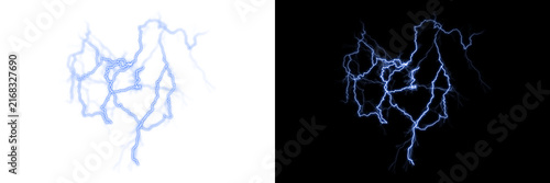 Obraz na płótnie Intense electrical arc on transparent background cutout