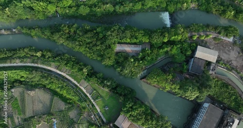 Aerial view of landscape in dujiangyan, Sichuan province,China