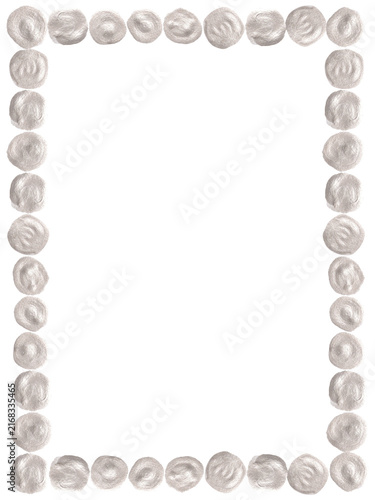 Minimal white pearl frame made of irregular hand-crafted beads isolated on transparent background. Elegant organic border with copy space for wedding invitations, stationery, branding and feminine des