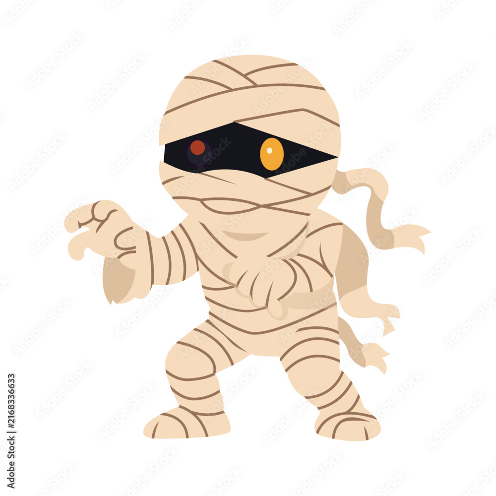 Obraz premium Cute Mummy Halloween Monster Character Sticker