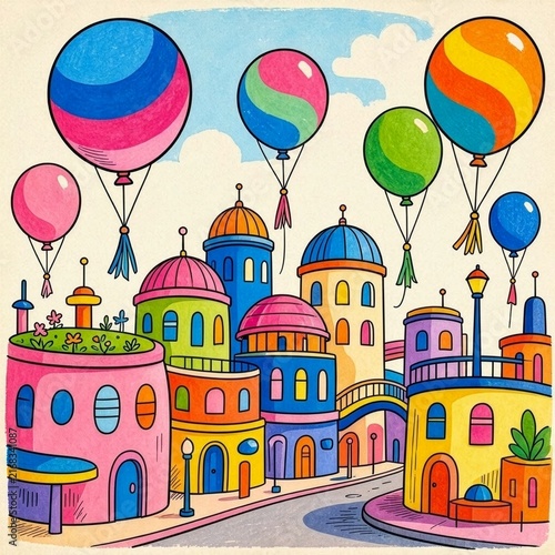 balloons in the city