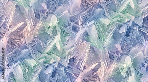 White Frost Ice Crystal Texture - High Quality Stock Photo