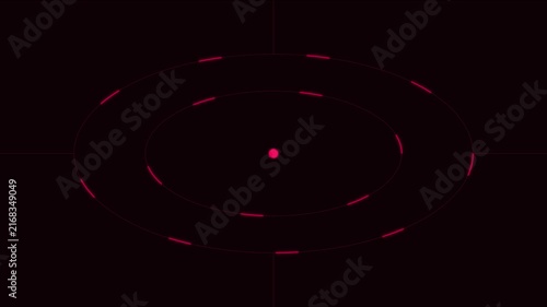 Minimalist red circular hud interface with pulsing motion animation 4k motion minimalist