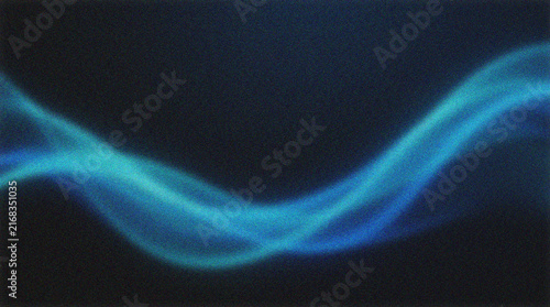 Canvastavla A flowing blue light wave against a dark textured background with heavy grain wi