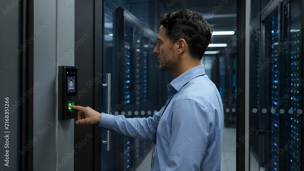 Fototapeta premium Biometric Access Control in a Secure Data Center