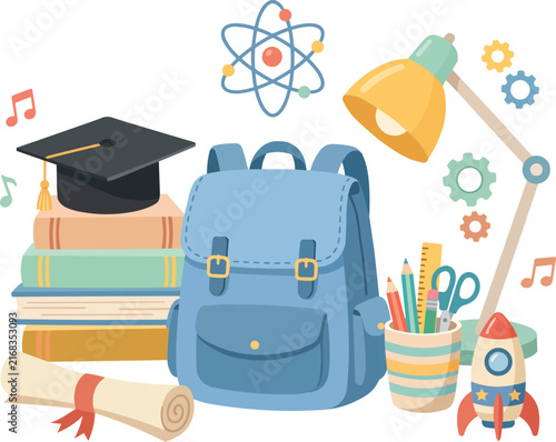 Educational School Supplies Back to School Design