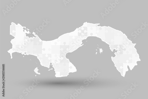 Creative map of Panama from grey puzzle, jigsaw