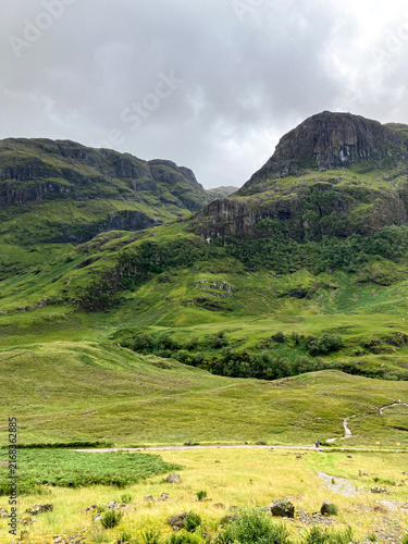 Scenic Mountain View of The Three Sisters of Glencoe in the Scottish Highlands, Scotland