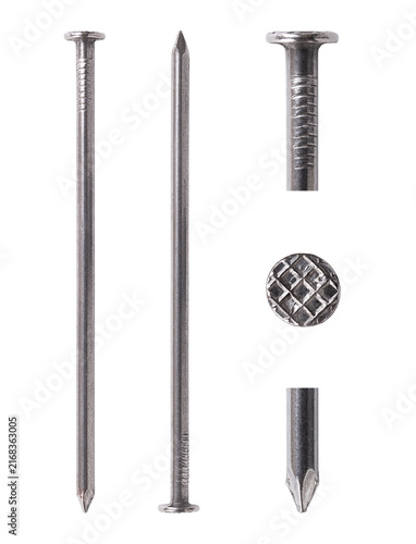 Konstfotografi Flat head steel nails, 100 mm, wire nails made of uncoated polished steel