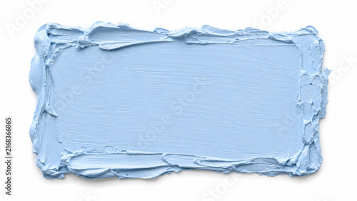 Photography Textured powder blue oil paint brush stroke with palette knife borders for welln