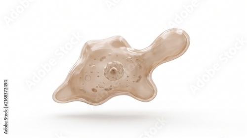 Naegleria amoeba Ameboid Trophozoite simple portrait 3D illustration white