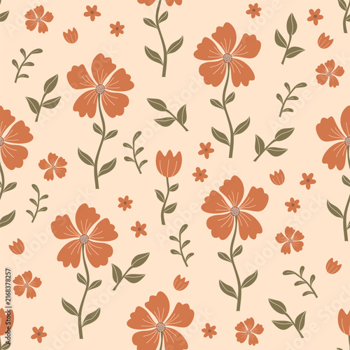 flower floral leaf seamless repeat pattern. this is a  colorful vector illustration. Design for decorative, wallpaper, shirts, clothing, tablecloths, blankets, wrapping, texture, textile, fabric  