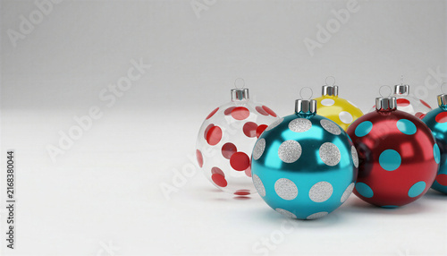 Christmas ornaments with polka dot patterns