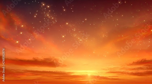 Sunset Clouds Sky with Stars