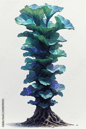 Christmas Tree Made of Paper on Blue Background with Pinecone and Holiday Decoration Design for Winter Celebration and Festive Christmas Card