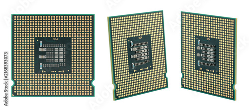 Canvas Print Set of microprocessor isolated on transparent background