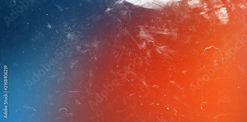 Картината върху платно Blue red abstract gradient background with white scratches and dust particles for grunge vintage design overlays and energetic graphic concepts
