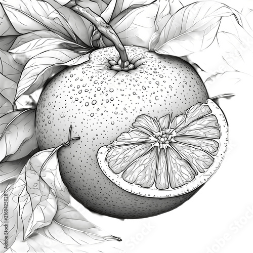 vector illustration of an apple with leaves