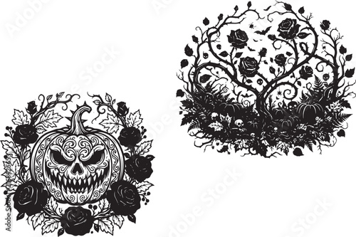 Gothic Spooky Floral Fall SVG