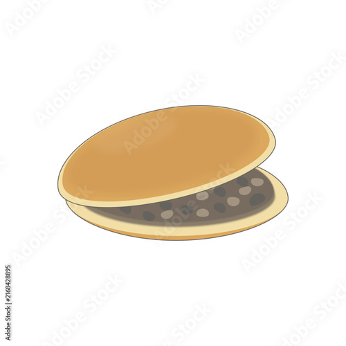Foto Dorayaki with Red Bean Filling Japanese Sweet Vector Illustration