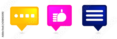 Colorful speech bubbles for website or app interface design transparent background