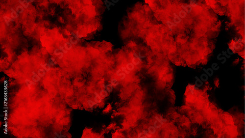 Red smock cloud isolated on black background
