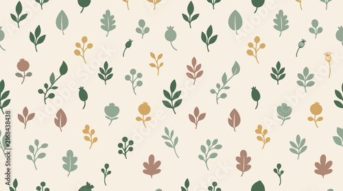 Minimal botanical seamles seamless vector pattern