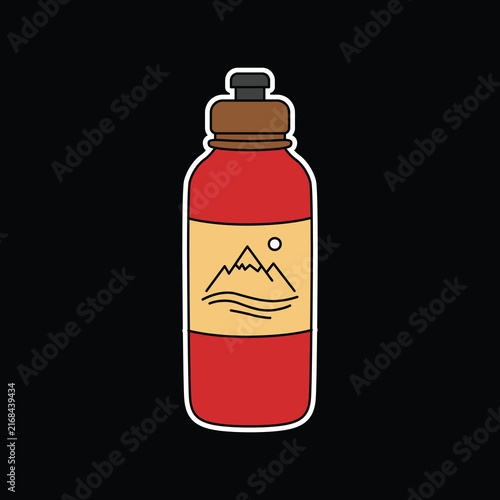 Water Bottle Art Illustration