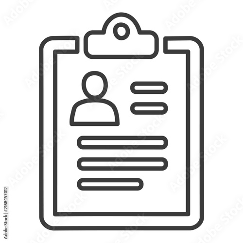 Medical Clipboard with Patient Profile Outline Icon Vector Illustration