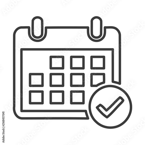 Medical Appointment Calendar Checkmark Outline Icon Vector Illustration