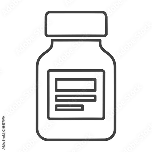 Medicine Pill Bottle Pharmacy Outline Icon Vector Illustration