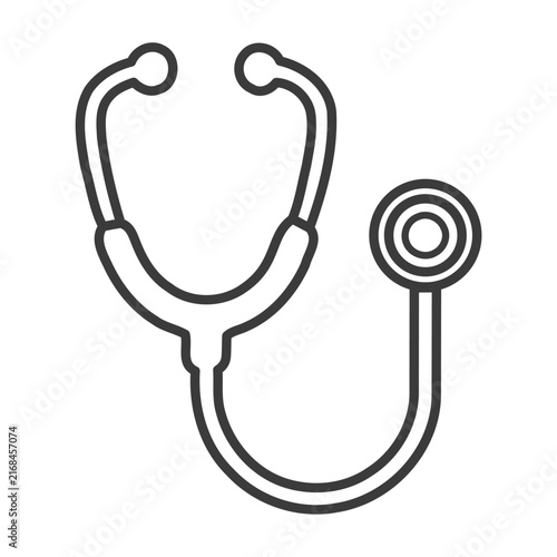 Medical Stethoscope Instrument Outline Icon Vector Illustration