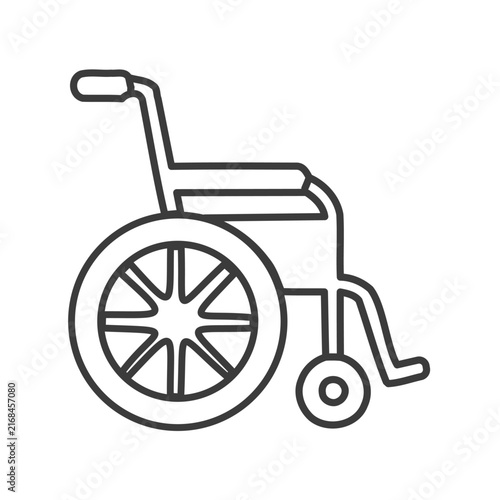 Medical Wheelchair Transport Outline Icon Vector Illustration