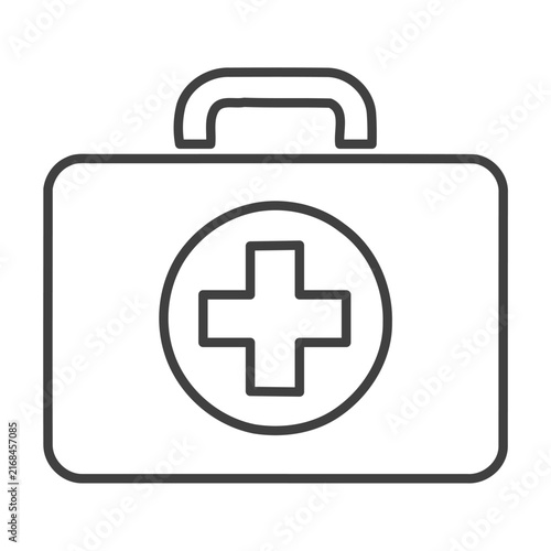 Medical First Aid Kit Bag Outline Icon Vector Illustration