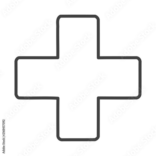 Medical Health Cross Symbol Outline Icon Vector Illustration