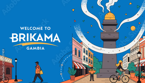Welcome to Brikama, Gambia - Vibrant Cityscape with Modern Architecture and People