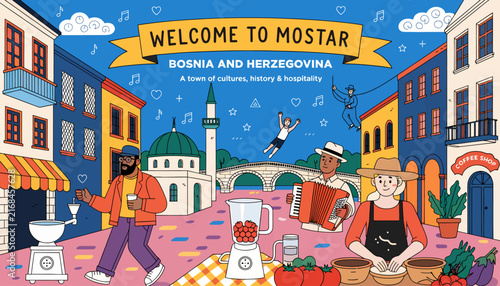 Welcome to Mostar, Bosnia and Herzegovina - Illustration of Cultures, History & Hospitality